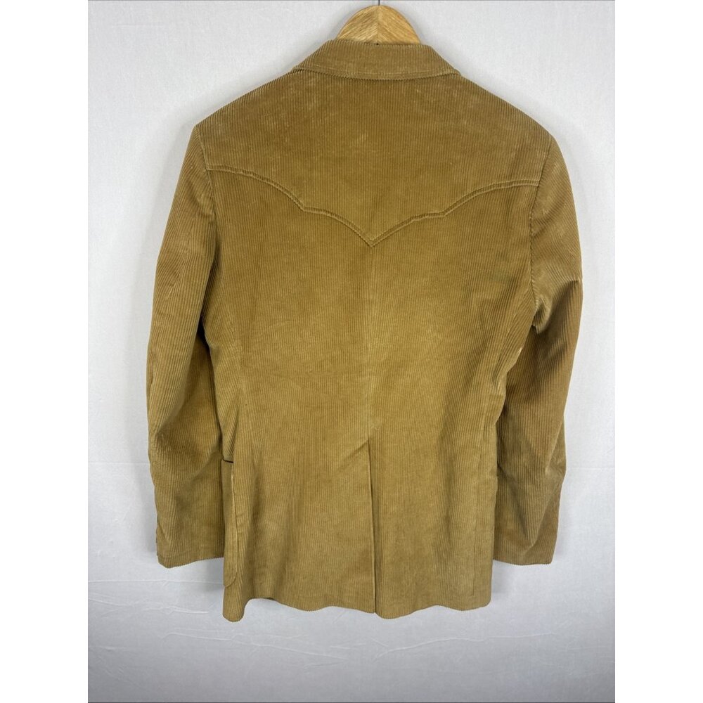 Vintage L-Bar-H Western Corduroy Sport Coat Blazer Tan Western USA Made‎ 38R - Picture 4 of 12